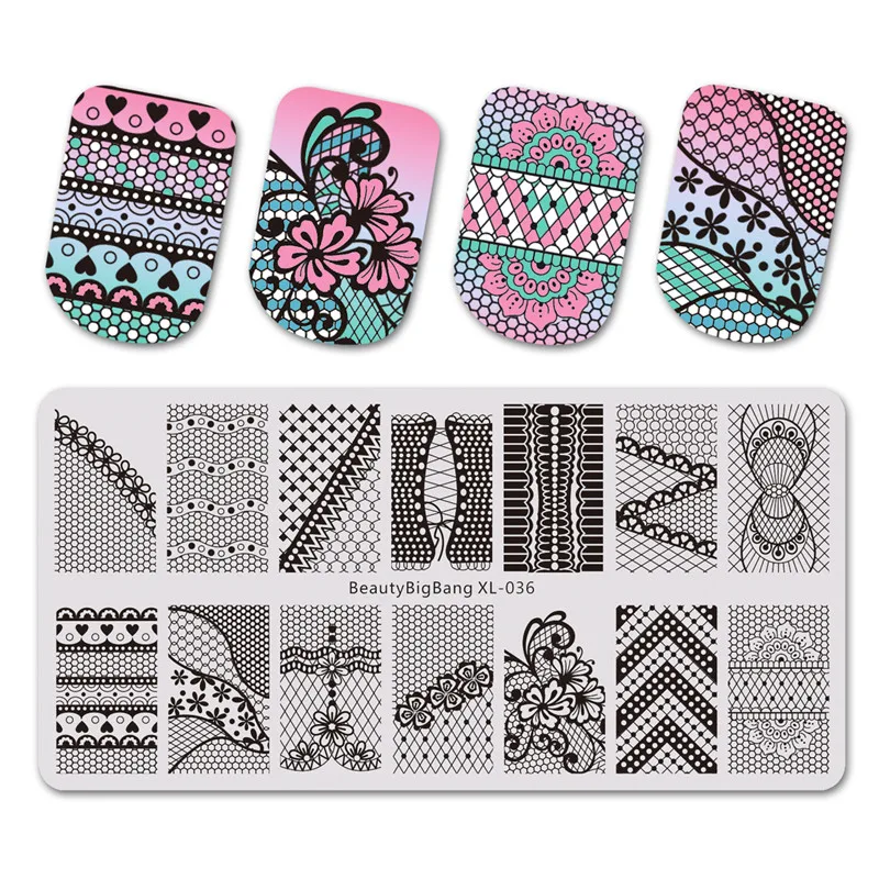 BeautyBigBang Stamping Plate Rectangle Lace Theme Nail Stamping Plates For Nail Art Stamp Plate Nail Art Template BBB XL-036
BeautyBigBang Stamping Plate Rectangle Lace Theme Nail Stamping Plates For Nail Art Stamp Plate Nail Art Template BBB XL-036