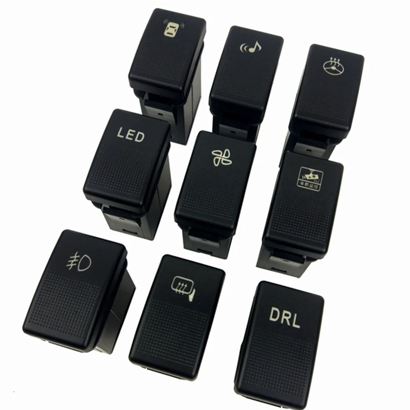 For Mazda Fog lights button & LED switch & DRL switch & Record switch & Radar switches & Steering wheel heating switch
For Mazda Fog lights button & LED switch & DRL switch & Record switch & Radar switches & Steering wheel heating switch