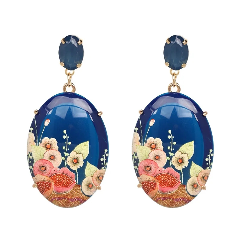 Big Earrings Stone Flower Print Art Blue Yellow Beige Earrings 2018 Bohemian Fashion Ethnic Dangle Drop Earring Women Jewelry
Big Earrings Stone Flower Print Art Blue Yellow Beige Earrings 2018 Bohemian Fashion Ethnic Dangle Drop Earring Women Jewelry