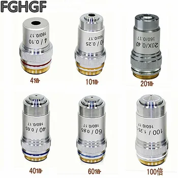 FGHGF For Biological Microscopy 195 Achromatic Objective Lens 10X 20X 40X 60X100X Mounting Aperture 20.2mm Microscope lens
FGHGF For Biological Microscopy 195 Achromatic Objective Lens 10X 20X 40X 60X100X Mounting Aperture 20.2mm Microscope lens