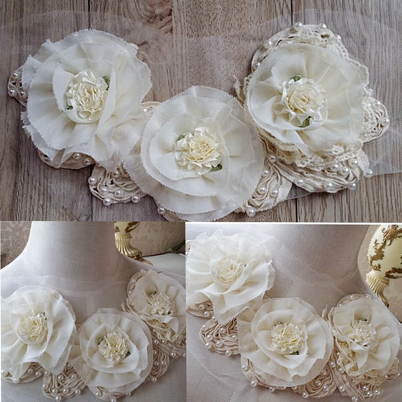 Pearl Beaded Patches Sew-On Chiffon Appliques Satin Flowers Appliques With Rhinestone For DIY Dress Shirt Collar 1 Pcs
Pearl Beaded Patches Sew-On Chiffon Appliques Satin Flowers Appliques With Rhinestone For DIY Dress Shirt Collar 1 Pcs