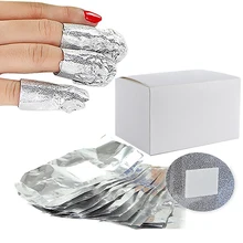 100 piezas de papel de aluminio de uñas de arte empapa Gel acrílico polaco uñas removedor de Venta caliente D2(China)