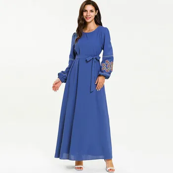 Thin Plus Size Women's Summer Dress Floral Embroidered Long Sleeve Stitching Muslim Prayer Dress Femme Robe Maxi Dresses TA7637
Thin Plus Size Women's Summer Dress Floral Embroidered Long Sleeve Stitching Muslim Prayer Dress Femme Robe Maxi Dresses TA7637