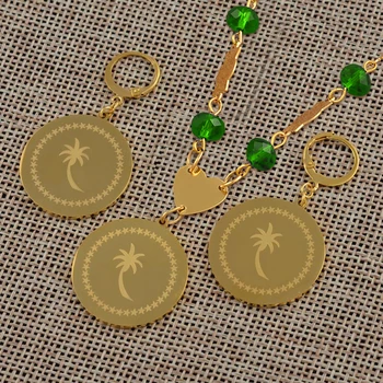 Micronesia Chuuk Flag Stainless Steel Pendant Necklace Earrings sets for Women Gold Color Ethnic Jewelry Gift #J0086
Micronesia Chuuk Flag Stainless Steel Pendant Necklace Earrings sets for Women Gold Color Ethnic Jewelry Gift #J0086