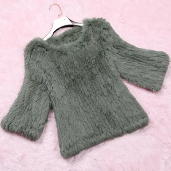 2018 Fashion New Women Genuine Real Rabbit Fur Knitted Coat Jacket Three Quarter Sleeves Real Fur Knit Sweater Pullovers RJ0004
2018 Fashion New Women Genuine Real Rabbit Fur Knitted Coat Jacket Three Quarter Sleeves Real Fur Knit Sweater Pullovers RJ0004
