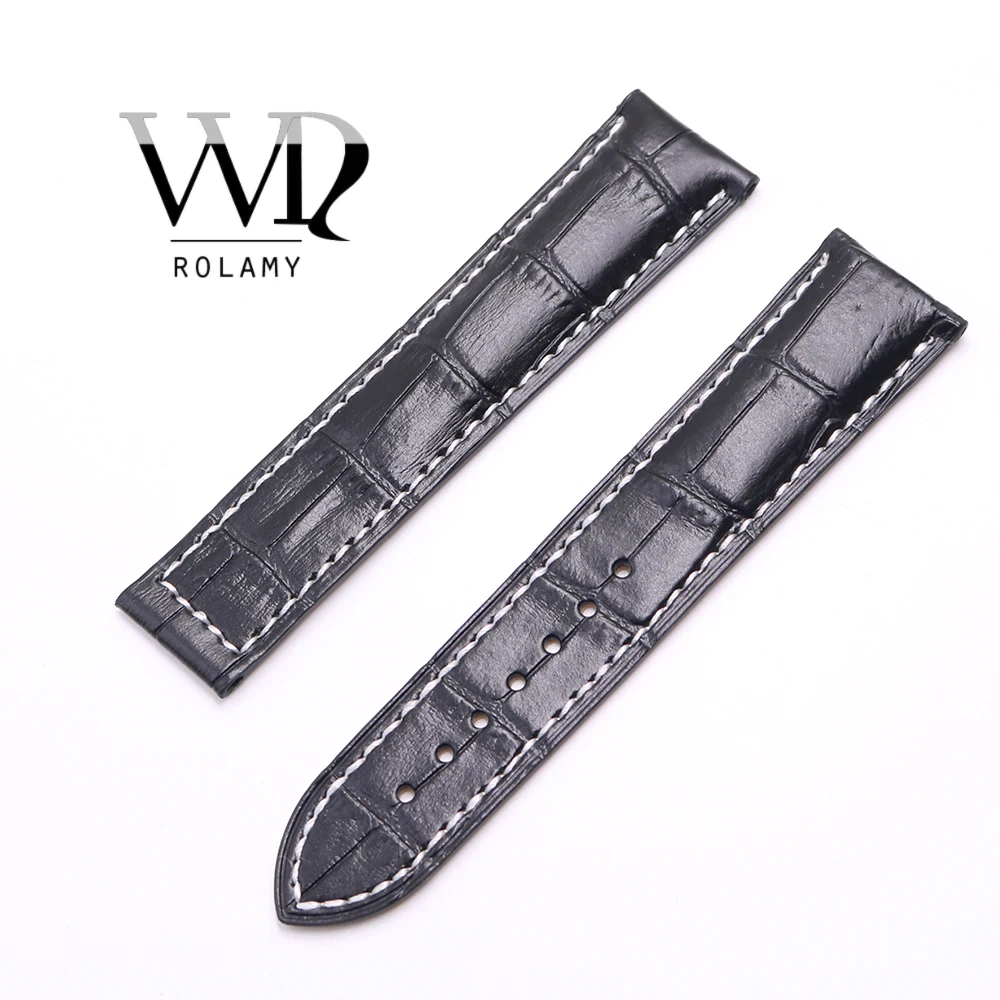 Rolamy 20 22mm Wholesale Black With white Stitches High Quality Genuine Leather Replacement Watch Band Strap Belt For Omega
Rolamy 20 22mm Wholesale Black With white Stitches High Quality Genuine Leather Replacement Watch Band Strap Belt For Omega