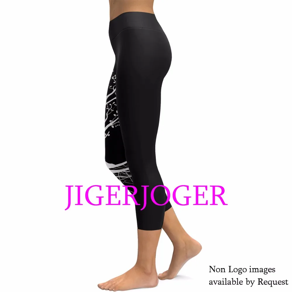 JIGERJOGER Spring Yellow Ganesha Capris Leggings JIGERJOGER Spring Yellow Ganesha Capris Leggings