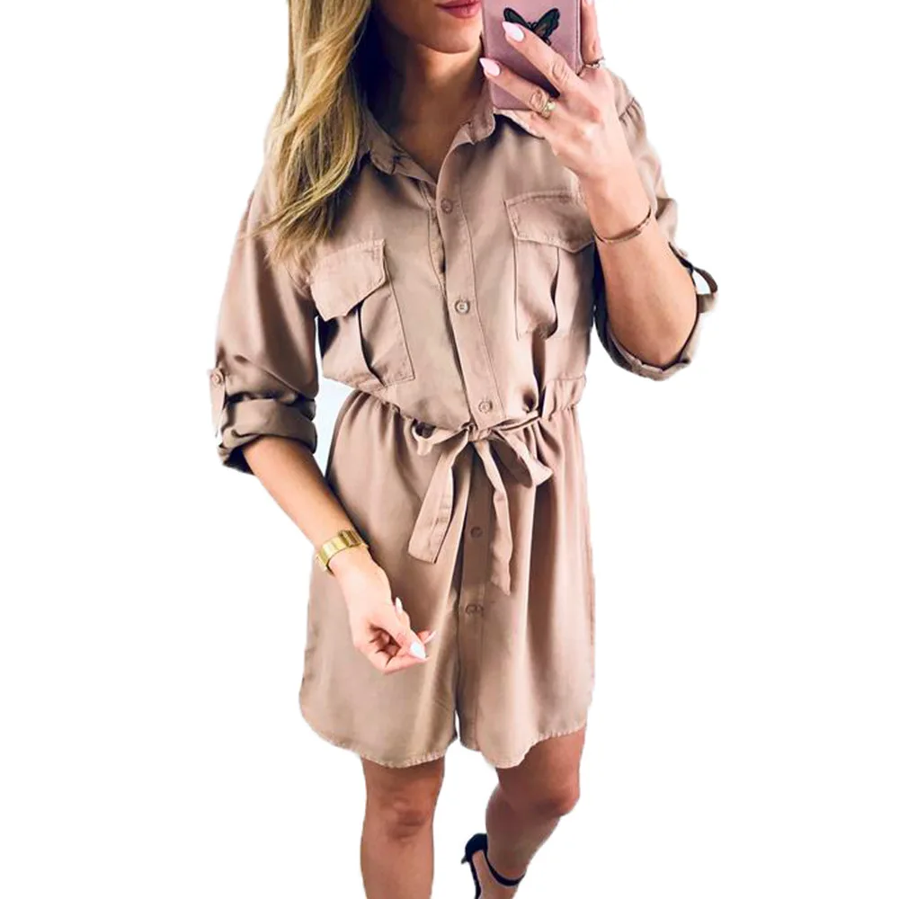 2019 hot style Europe spring and autumn women's clothing turn down collar full sleeve leisure long dress YBL9114
2019 hot style Europe spring and autumn women's clothing turn down collar full sleeve leisure long dress YBL9114