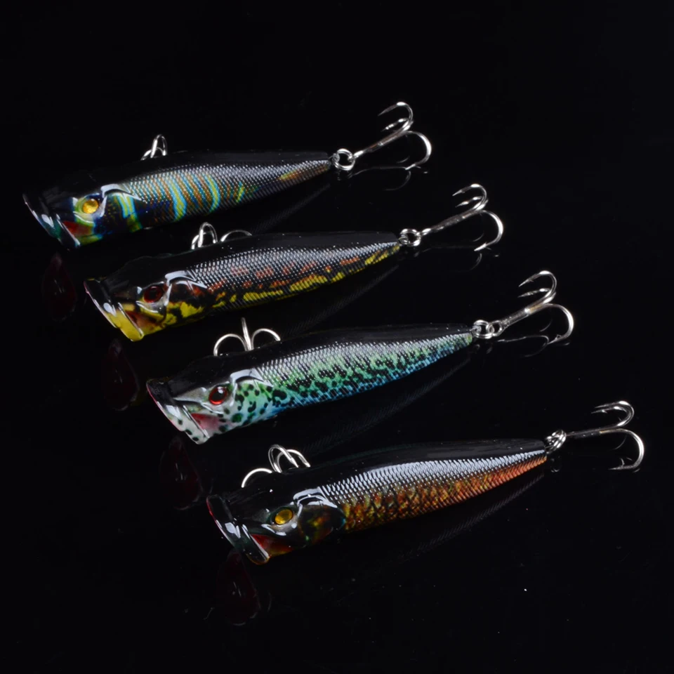 4pcs/lot 9.5cm 12g Popper Fishing lures Hard Bionic Painted bait Wobblers Swim Fishing Tackle 6 Colors 6# Hooks 3D eyes
4pcs/lot 9.5cm 12g Popper Fishing lures Hard Bionic Painted bait Wobblers Swim Fishing Tackle 6 Colors 6# Hooks 3D eyes