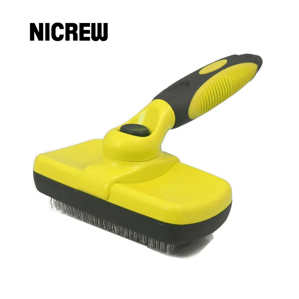 

Nicrew Grooming Brush Pet Deshedding Tool Dogs Pets Slicker Brush Cat Comb Brush Glove for Removing Hair From Domestic Animals