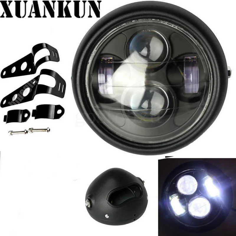 XUANKUN GN125 Motorcycle Modified Retro LED Headlamp Assembly Iron Shell Black Light Headlights
XUANKUN GN125 Motorcycle Modified Retro LED Headlamp Assembly Iron Shell Black Light Headlights