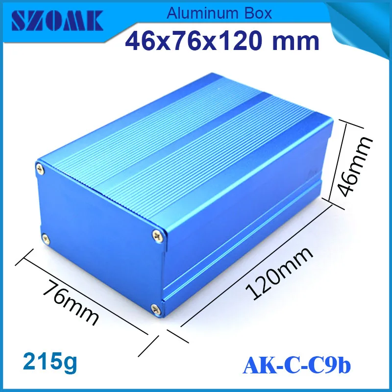 

1 piece blue color anodizing aluminum housing enclosure for electronic distribution box 46*76*120mm