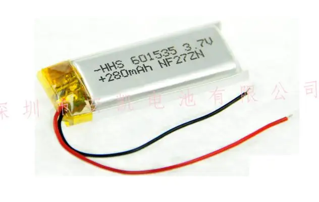 3.7 V 601535 061535 P 280mAh polymer lithium battery with protection board , used for bluetooth MP3,MP4
3.7 V 601535 061535 P 280mAh polymer lithium battery with protection board , used for bluetooth MP3,MP4