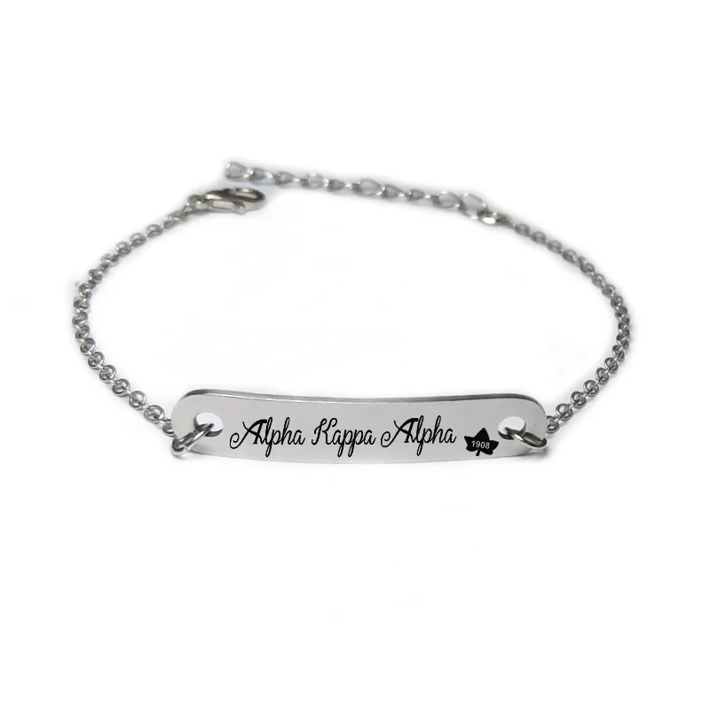 AKA Sorority Stainless Steel Bracelet Greek Letter Square Charms Link Chain Bracelets For Women Men Fashion Jewelry Accessories
AKA Sorority Stainless Steel Bracelet Greek Letter Square Charms Link Chain Bracelets For Women Men Fashion Jewelry Accessories