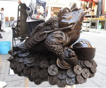 WBY+++ free shipping China Bronze Copper Lucky Feng Shui Evil Coin Money wealth Toad gold toad Statue
WBY+++ free shipping China Bronze Copper Lucky Feng Shui Evil Coin Money wealth Toad gold toad Statue