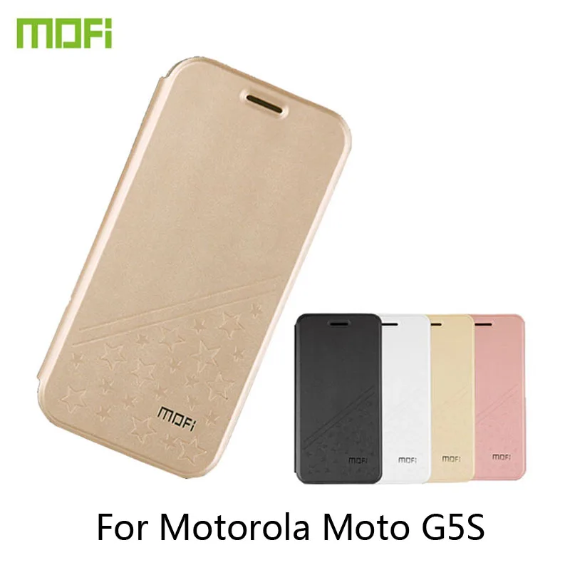 

For Motorola Moto G5S Case Mofi Book Stand PU Leather Flip Back Cover Cases For Motorola Moto G5S Phone Case Shell