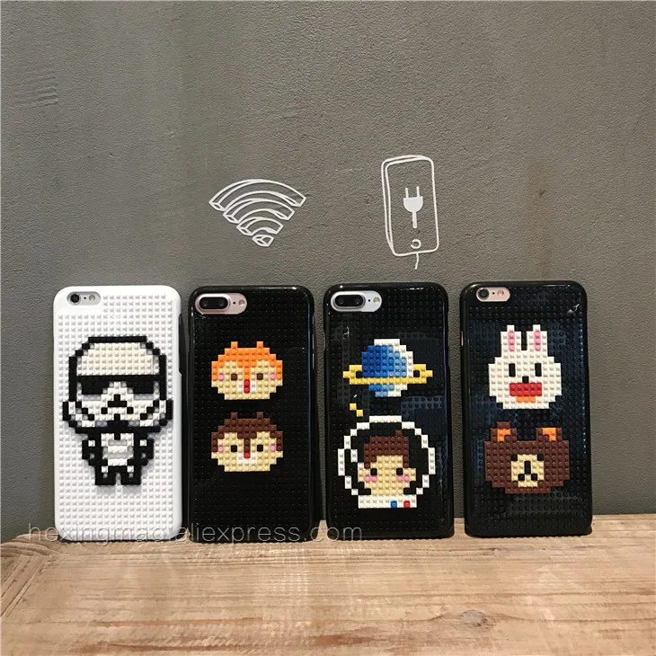 Cartoon cute little bear DIY Legos Blocks Brick plastic phone Case for Phone 6 6S 6plus 7 Plus Moon Astronaut Cover 3D
Cartoon cute little bear DIY Legos Blocks Brick plastic phone Case for Phone 6 6S 6plus 7 Plus Moon Astronaut Cover 3D