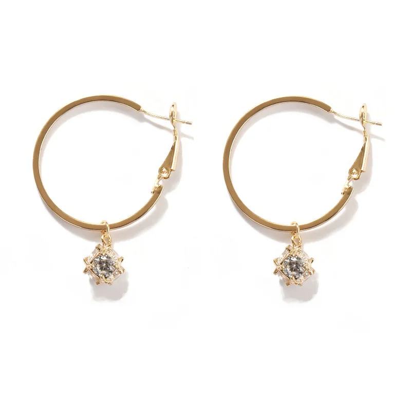 925 silver needle, Korean wild round zircon earrings, temperament ladies simple personality earrings female
925 silver needle, Korean wild round zircon earrings, temperament ladies simple personality earrings female