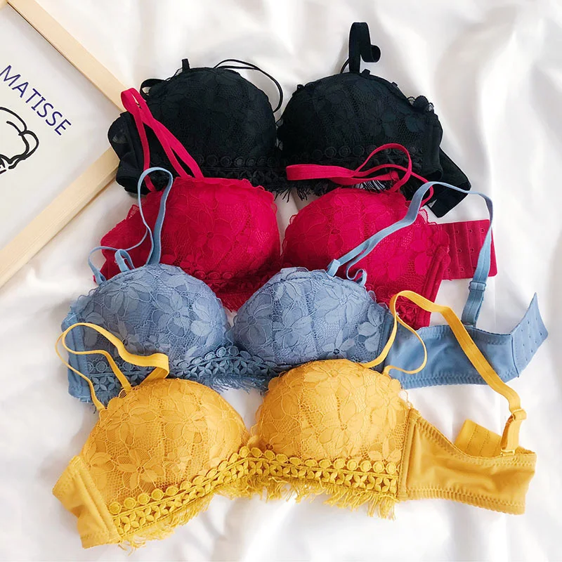 Hot Sale Sexy Lace Underwear Set Gather Embroidery Bra Set 2019 New Sweet Super Push Up Young Girl Bra Brief Sets
Hot Sale Sexy Lace Underwear Set Gather Embroidery Bra Set 2019 New Sweet Super Push Up Young Girl Bra Brief Sets