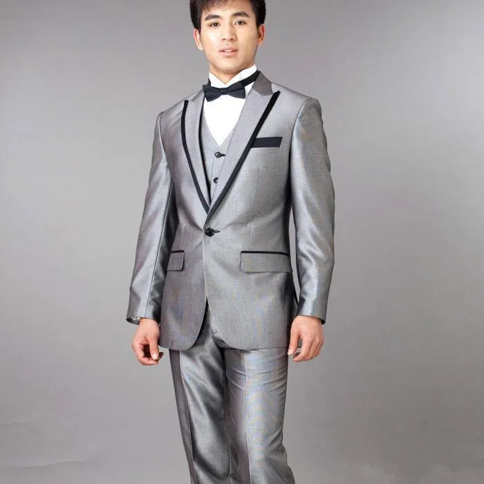 One Button Groom Tuxedos Best Man Peak Lapel Groomsmen Men Wedding Suits ( jacket+Pants+vest+tie)
One Button Groom Tuxedos Best Man Peak Lapel Groomsmen Men Wedding Suits ( jacket+Pants+vest+tie)