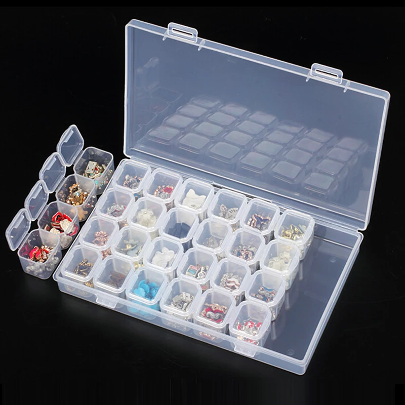 Storage Box 28 Slots Plastic Adjustable Organizer Makeup Boxes Container Empty Case Diamond Embroidery Craft Bead Pill Gem Tools
Storage Box 28 Slots Plastic Adjustable Organizer Makeup Boxes Container Empty Case Diamond Embroidery Craft Bead Pill Gem Tools