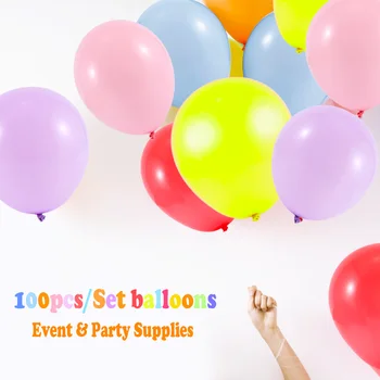 

100pcs/set Multicolor Pastel Candy Balloons Wedding Birthday Party Baloons Round Macaron Balloon Arch Decoration