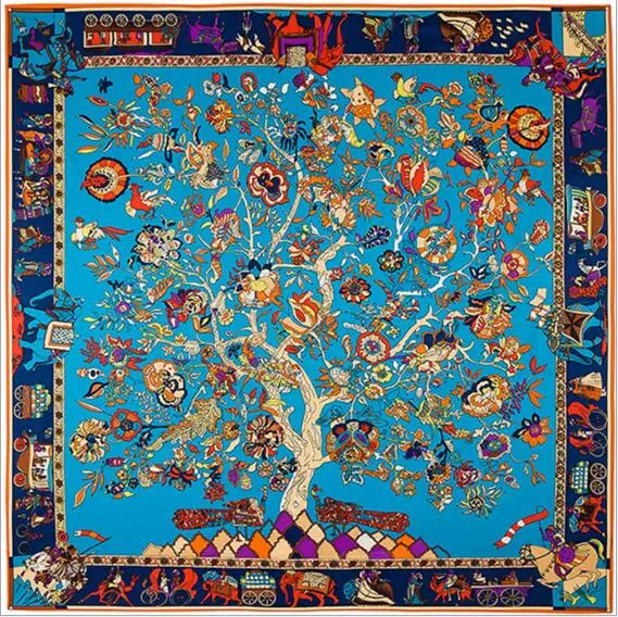 POBING 100% Silk Scarf Women Large Shawls Stoles Life Tree Print Square Scarves Echarpes Foulards Femme Wrap Bandanas 130*130CM
POBING 100% Silk Scarf Women Large Shawls Stoles Life Tree Print Square Scarves Echarpes Foulards Femme Wrap Bandanas 130*130CM
