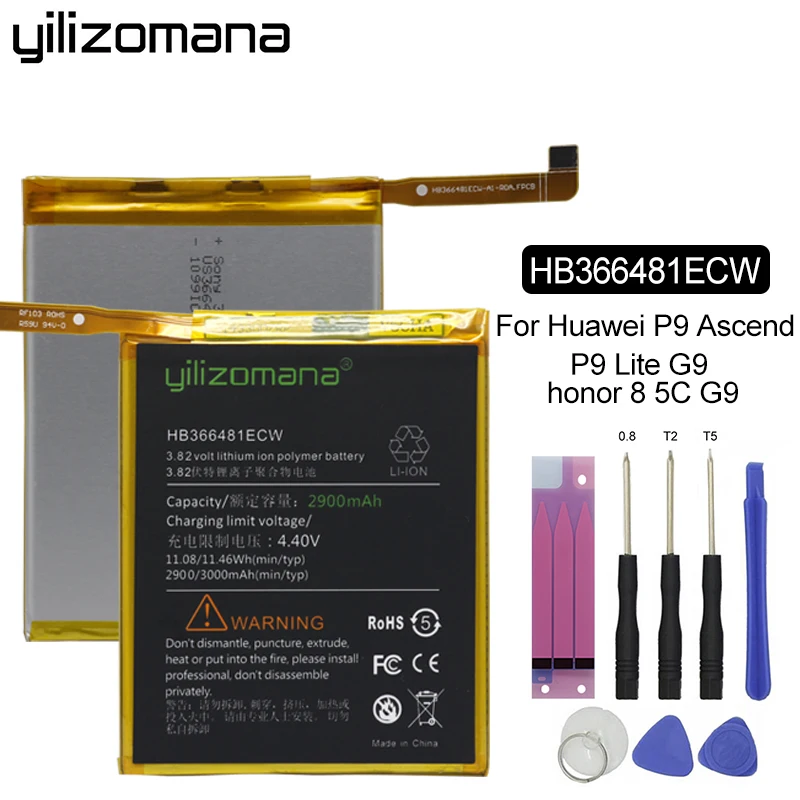 YILIZOMANA Phone Battery HB366481ECW for Huawei honor 8 9i 9 lite 5C 7C 7S 7A 8 8E V9 Play Ascend P9 P10 G9 Lite Nova Lite 3E
YILIZOMANA Phone Battery HB366481ECW for Huawei honor 8 9i 9 lite 5C 7C 7S 7A 8 8E V9 Play Ascend P9 P10 G9 Lite Nova Lite 3E