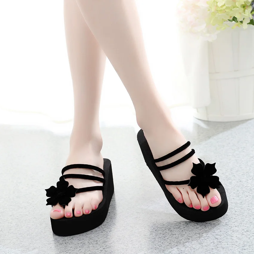 Summer New High Heels Wedge Shoes Women Beach Flip Flops Thick Bottom Ladies Slippers Sweet Flowers Clip Toe Outdoor Sandals
Summer New High Heels Wedge Shoes Women Beach Flip Flops Thick Bottom Ladies Slippers Sweet Flowers Clip Toe Outdoor Sandals