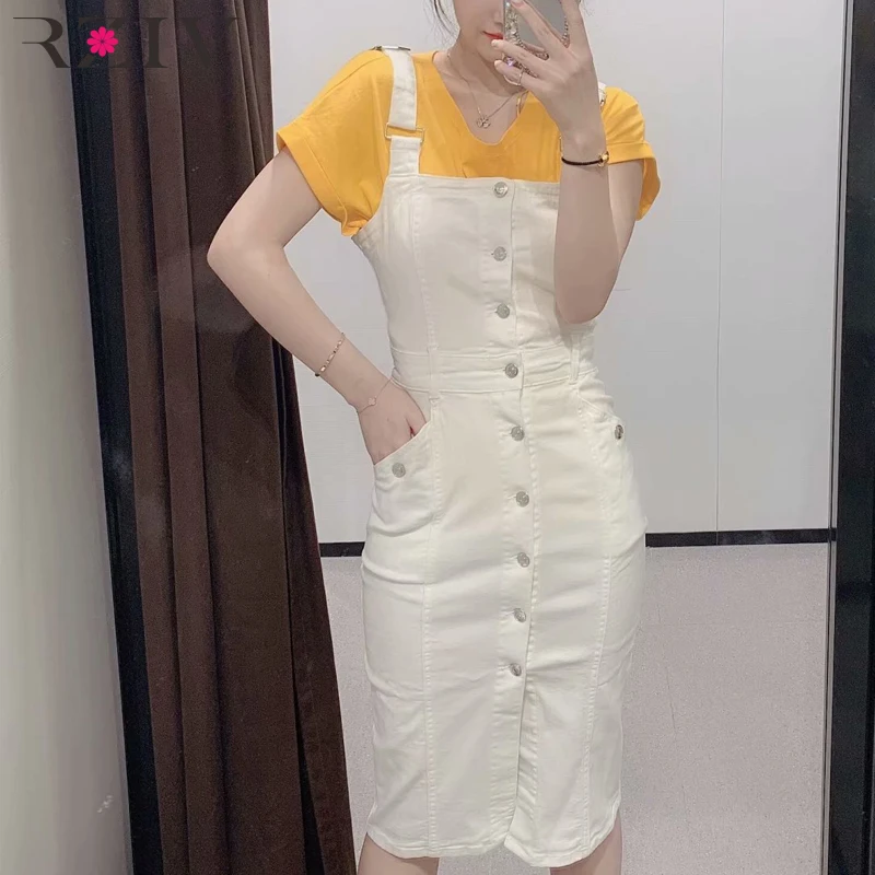 RZIV Spring women dress casual solid color decorative buttons Slim harness dress Vestidos
RZIV Spring women dress casual solid color decorative buttons Slim harness dress Vestidos