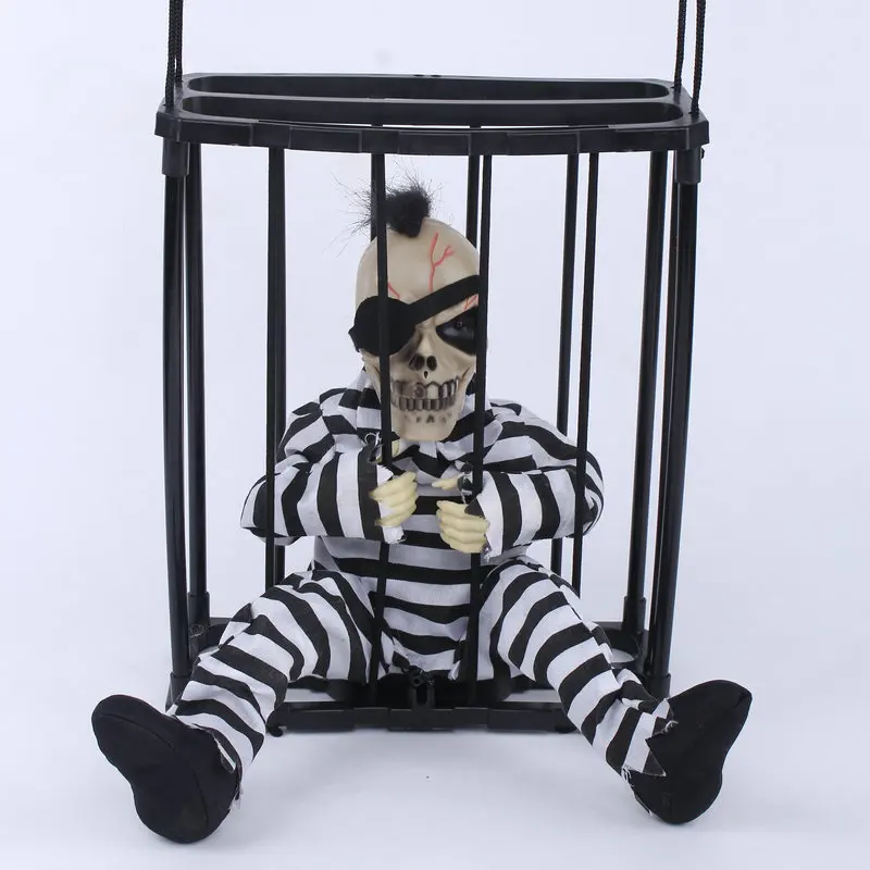 Halloween Hang Prisoner Ghost Electric Skull Bar Haunted House Halloween Ghost Voice Skeleton Prop Halloween Decoration A8A68 (9)