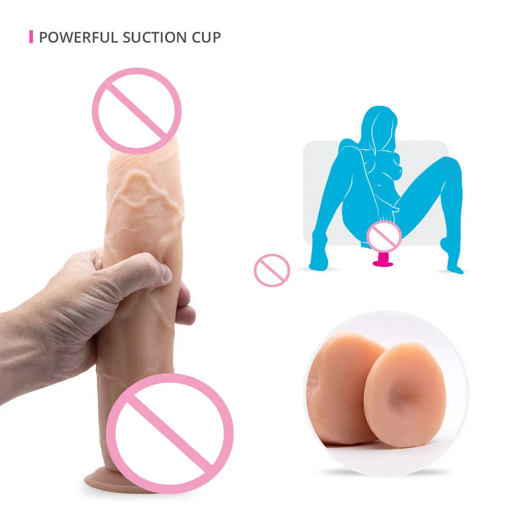 

Super Thick Huge Dildo 25.5cm Extreme Big Realistic Dildo Sturdy Suction Cup Penis Dick Dong Sex Product for Women Sex Toys#P30