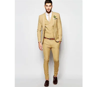 olden Men Suit Slim Fit Tuxedos Custom Made New Fashion Formal Business Suit Men's suit custom size coat + pants + vest, tie 
olden Men Suit Slim Fit Tuxedos Custom Made New Fashion Formal Business Suit Men's suit custom size coat + pants + vest, tie