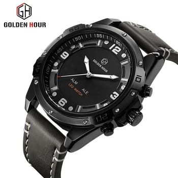 GOLDEN HOURS 2018 Dual Time Digital Watch Men 2 Movement Calendar Alarm Multifunction Top Brand Luxury Sports LED Wrist Watch
GOLDEN HOURS 2018 Dual Time Digital Watch Men 2 Movement Calendar Alarm Multifunction Top Brand Luxury Sports LED Wrist Watch