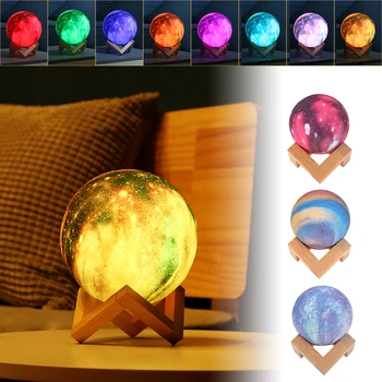 Moon Lamp 3D Print Night Light Rechargeable 16 Color Tap Control lamp lights 16 Colors Change Remote LED moon light gift
Moon Lamp 3D Print Night Light Rechargeable 16 Color Tap Control lamp lights 16 Colors Change Remote LED moon light gift