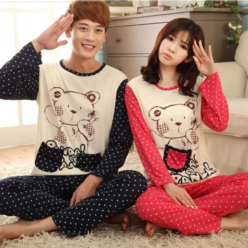 Couple Pajamas Set 2018 Spring Cotton Fabric Cartoon Women Pyjamas Plus Size M-3XL Long Sleeve Sleepwear Men Lounge Pijama
Couple Pajamas Set 2018 Spring Cotton Fabric Cartoon Women Pyjamas Plus Size M-3XL Long Sleeve Sleepwear Men Lounge Pijama