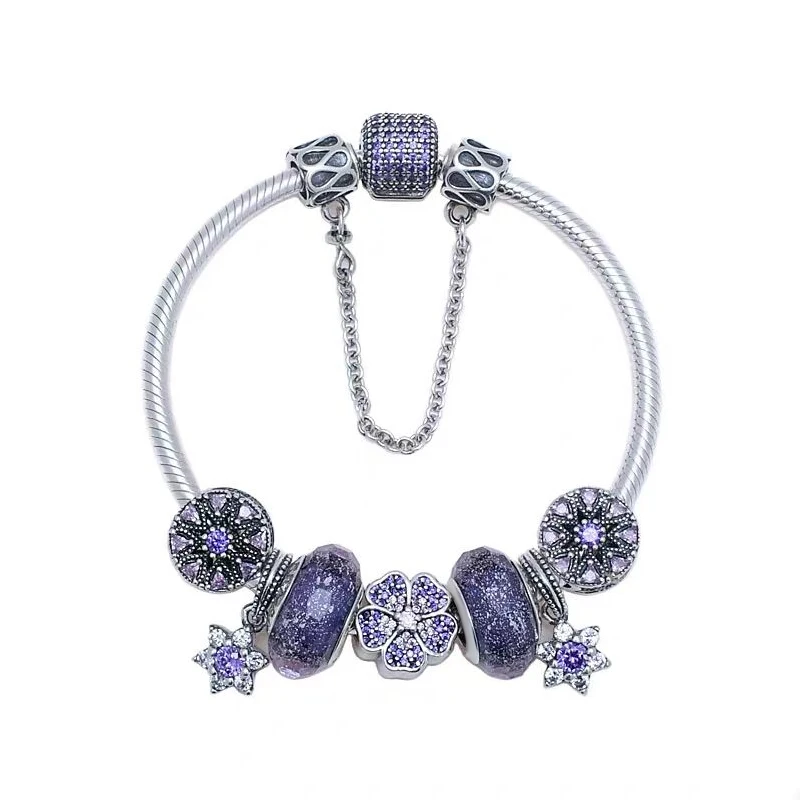 JEM 100% 925 sterling silver jewelry with 1:1 Pandora bracelet original simple purple snowflake DIY beads valentine's day gift
JEM 100% 925 sterling silver jewelry with 1:1 Pandora bracelet original simple purple snowflake DIY beads valentine's day gift