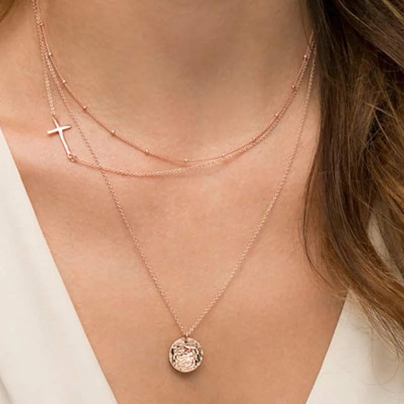 Summer Simple Style Women Sequined Multilayer Clavicle Chain Gold/Silver Plated Cross Necklaces & Pendants Bijoux Femme
Summer Simple Style Women Sequined Multilayer Clavicle Chain Gold/Silver Plated Cross Necklaces & Pendants Bijoux Femme