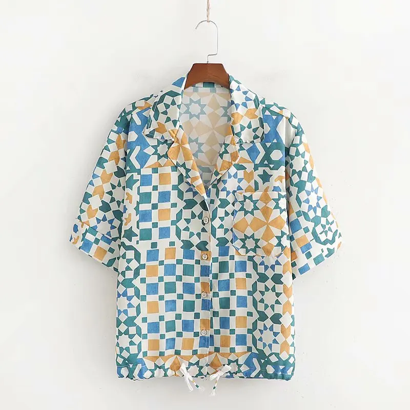 new women vintage short sleeve geometric print casual kimono blouse shirts women retro hem drawstring chemise blusas tops LS3505
new women vintage short sleeve geometric print casual kimono blouse shirts women retro hem drawstring chemise blusas tops LS3505