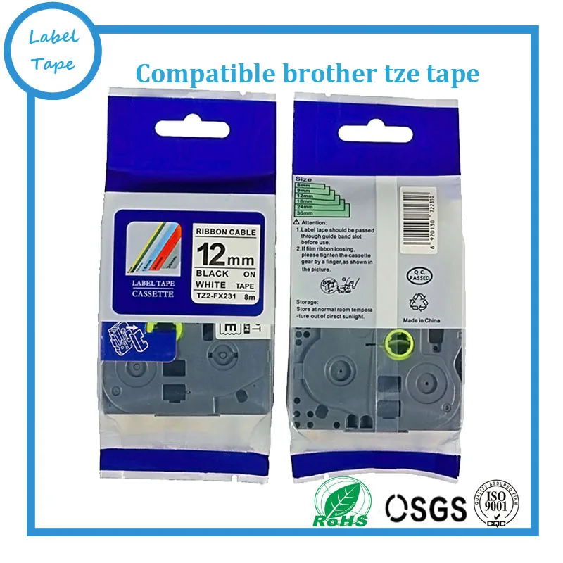 Flexible Laminated tze label tape 12mm black on white tze-fx231 tze fx231 TZ231 compatible label tapes for brother label machine
Flexible Laminated tze label tape 12mm black on white tze-fx231 tze fx231 TZ231 compatible label tapes for brother label machine