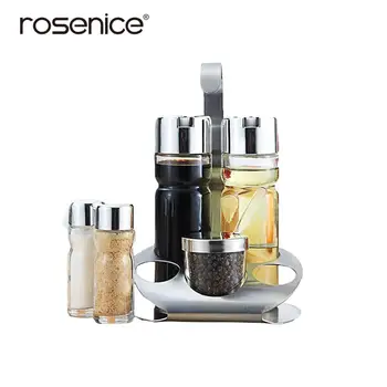 5pcs Glass Seasoning Jars Set of Oil Olive Vinegar Bottle Pepper Shaker Seasoning Boxes with Stainless steel frame
5pcs Glass Seasoning Jars Set of Oil Olive Vinegar Bottle Pepper Shaker Seasoning Boxes with Stainless steel frame