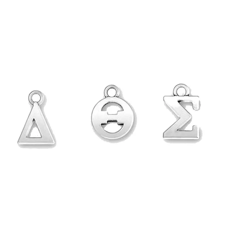 Silver Plated Greek Letter Alphabet Charms Delta Sigma Theta Capital & Lowercase Fit for DIY Bracelet necklace Jewelry
Silver Plated Greek Letter Alphabet Charms Delta Sigma Theta Capital & Lowercase Fit for DIY Bracelet necklace Jewelry