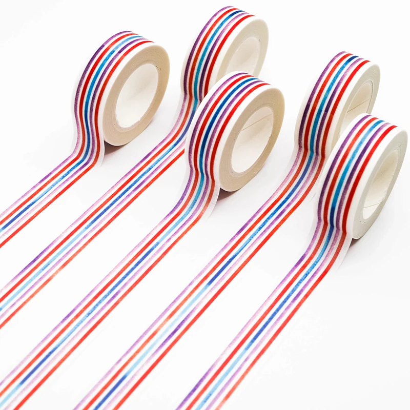 1 PCS Creative Color Stripes Washi Tape Pattern Masking Tape Decorative Scrapbooking DIY Office Adhesive Tape 15mm*10m
1 PCS Creative Color Stripes Washi Tape Pattern Masking Tape Decorative Scrapbooking DIY Office Adhesive Tape 15mm*10m