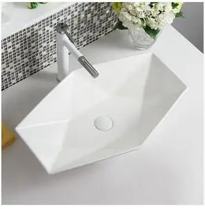 Ceramic basin stage basin of hexagonal art basin sink thin side the pool that wash a face wash face basin household balcony
Ceramic basin stage basin of hexagonal art basin sink thin side the pool that wash a face wash face basin household balcony
