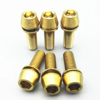 4/6 pcs Ti Bolt w/ washer M6 x 20 Titanium bolts 4 Stem Handle Bar Gold color Cone Headed Hexagon Socket Ti screws Ti fastener
4/6 pcs Ti Bolt w/ washer M6 x 20 Titanium bolts 4 Stem Handle Bar Gold color Cone Headed Hexagon Socket Ti screws Ti fastener