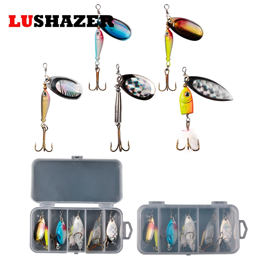 5pcs/lot LUSHAZER fishing Metal spinner set 6g-13g Spoon Hard Bait Artificial Bait Metal Fishing Lure Bass sequins spinner
5pcs/lot LUSHAZER fishing Metal spinner set 6g-13g Spoon Hard Bait Artificial Bait Metal Fishing Lure Bass sequins spinner