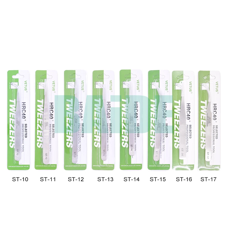 Stainless Steel VETUS Tweezers HRC40 ST10 ST-11 ST12 ST13 ST14 ST-15 ST16 ST-17 for DIY Repair Tool 960pcs/lot
Stainless Steel VETUS Tweezers HRC40 ST10 ST-11 ST12 ST13 ST14 ST-15 ST16 ST-17 for DIY Repair Tool 960pcs/lot