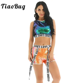 TiaoBug Women Shiny Sequin Sexy Dance Crop Top with Shorts Street Dancing Set Adult Stage Performance Hip Hop Jazz Dance Costume
TiaoBug Women Shiny Sequin Sexy Dance Crop Top with Shorts Street Dancing Set Adult Stage Performance Hip Hop Jazz Dance Costume