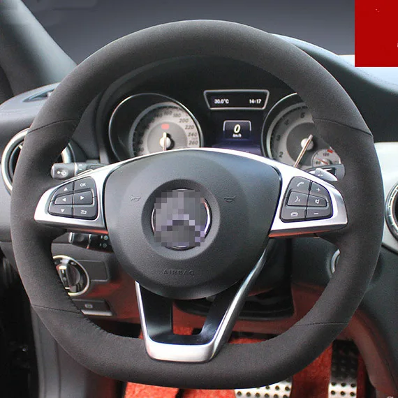 For Benz CLA260 High Quality Hand-stitched Anti-Slip Black Leather Red Thread DIY Steering Wheel Cover
For Benz CLA260 High Quality Hand-stitched Anti-Slip Black Leather Red Thread DIY Steering Wheel Cover