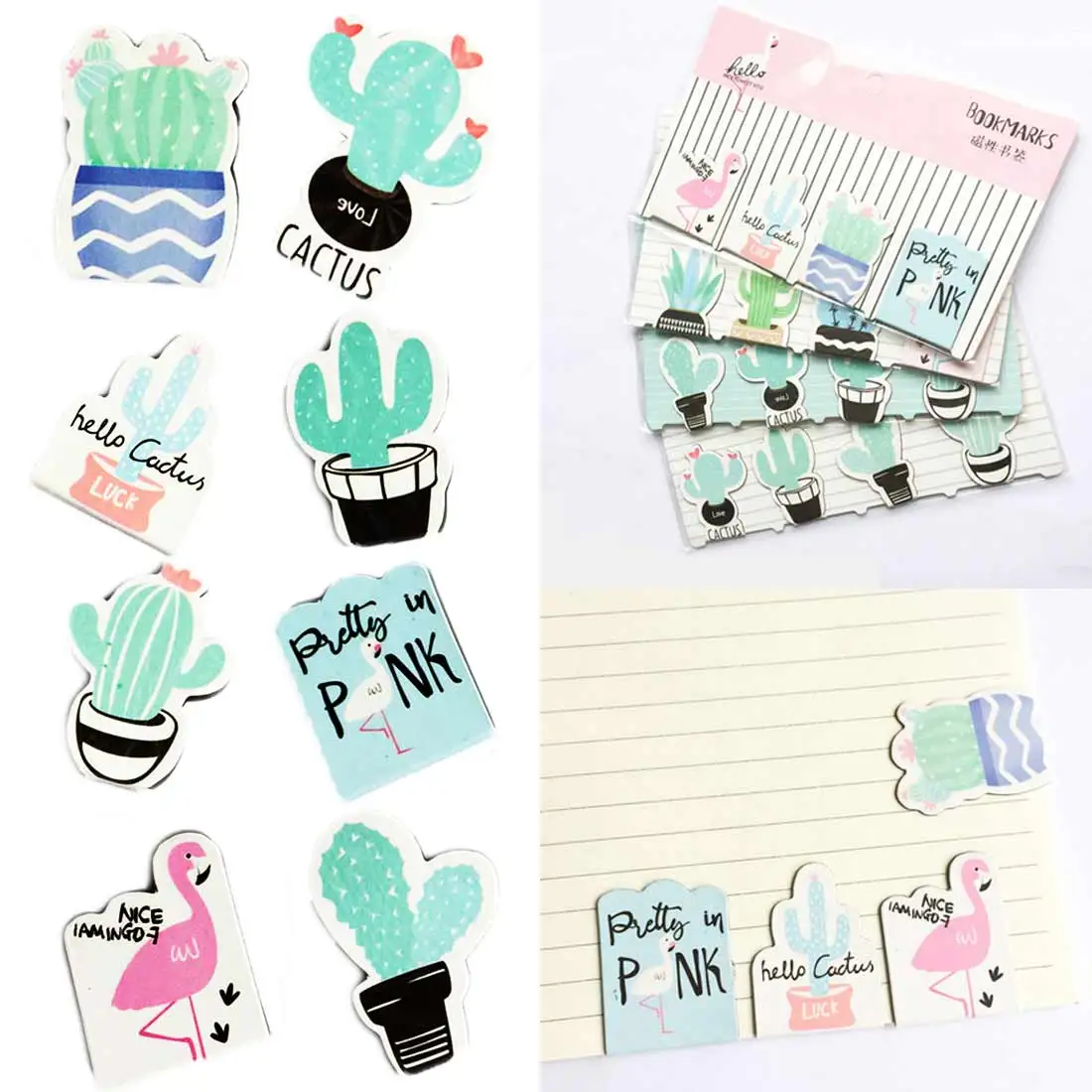 Cartoon Cactus Bookmark Cactus Style Double-sided Magnetic Bookmark Student Textbook Page Folder Magnet Bookmark School Supplies
Cartoon Cactus Bookmark Cactus Style Double-sided Magnetic Bookmark Student Textbook Page Folder Magnet Bookmark School Supplies